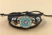 Adjustable Wristband / Bracelet with Boho Charm