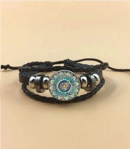 Adjustable Wristband / Bracelet with Boho Charm