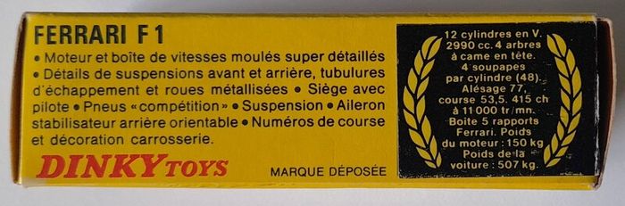 Diecast Vintage French Dinky Toys Ferrari 312 1968 F1 - Near Mint Original Condition/Very Good Box