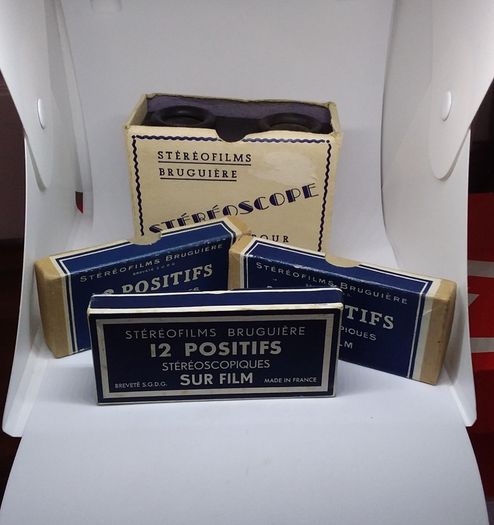 Early 20th Century " Stereofilms Bruguiere Stereoscope" with Slides