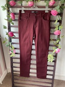jeans burgundy straight leg jeans size 10 Dunnes stores