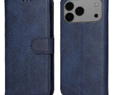 For Apple iPhone 17 Pro Max Premium Aokus Wallet Case Blue
