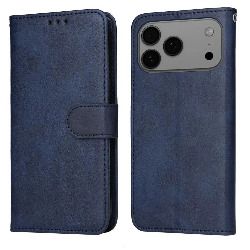 For Apple iPhone 17 Pro Max Premium Aokus Wallet Case Blue