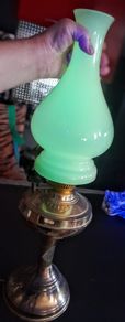 Large Uranium glass vaseline lampshade