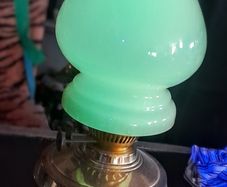 Large Uranium glass vaseline lampshade