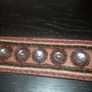 Vintage beaded+button leather belt waist 34 Image 4