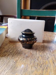 Vintage Greek solid perfume pot Gold