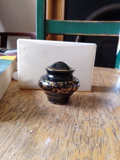 Vintage Greek solid perfume pot Gold