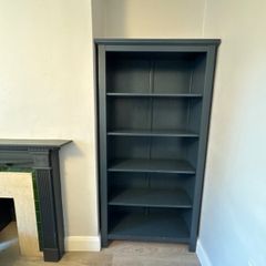 Dark Grey Wooden Bookcase / Shelving Unit