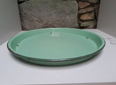 Enamel green  serving tray