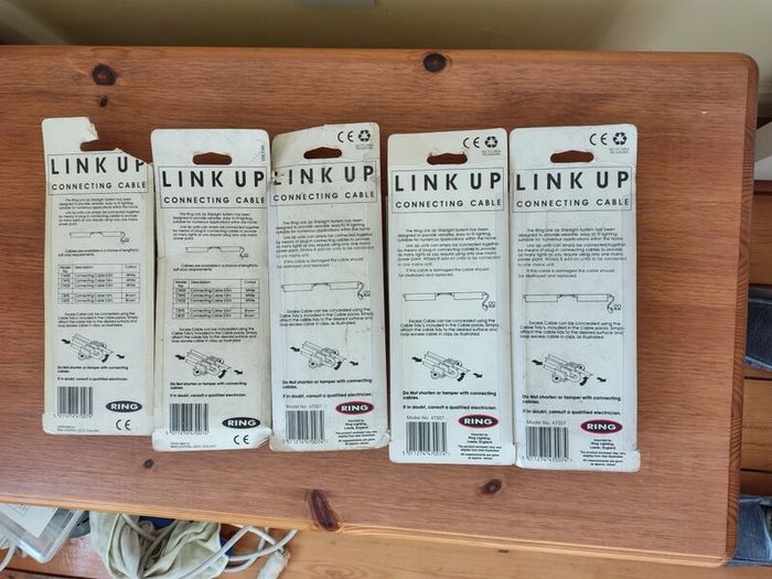 Five Connecting Cables 1 meter long. 5 for 9e. Only available until end of May.