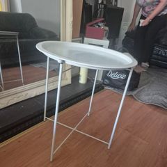white metal coffee table