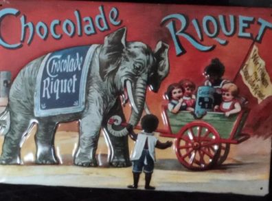 Chocolate Riquet 3 D Metal Sign, 30x20cm