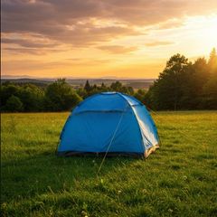4in1 Festival & Camping Gear: 2-person Tent + Sleeping Bag + Collapsible Water Bottle + Waterproof Poncho- all new/unused