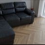 L Shaped Sofa Black Leather Image 2