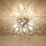 Modern Crystal Chandeliers Ceiling Light, Fireworks Chandelider, Gold K9 Crystals Ceiling Lights, Flush Mount Lighting, 6 G9 LED, Golden Lamps for Living Room, Bedroom, Dining Room, Hallway (FREE POSTAGE) Image 3