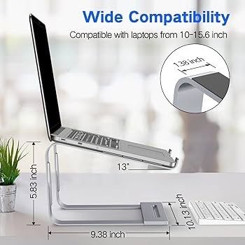 Laptop Stand for Desk, Metal Laptop Riser Holder, Removable Notebook Stand Ventilated Cooling Computer Stand Compatible with 10-15.6 Laptops