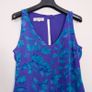 Tricoville Vintage Purple Blue Floral Tiered Ruffle Midi Dress 10UK/38EU Image 4