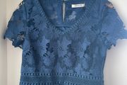 Jacques Vert navy blue lace top occasion wear new