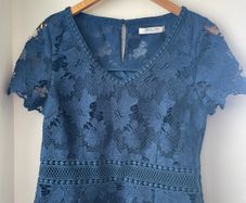 Jacques Vert navy blue lace top occasion wear new