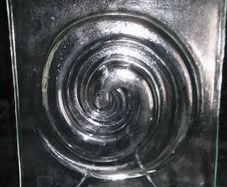 Czech Art glass dish, Axum glass with round deep spiral