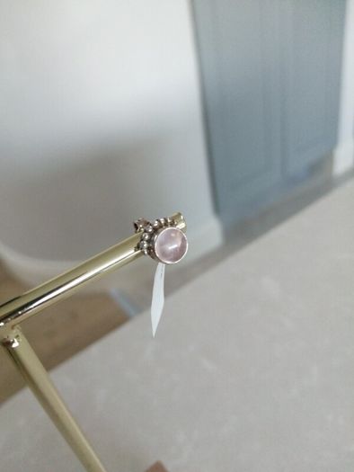 New with tags Rose Quartz sterling silver stud earrings
