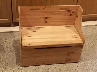 Wooden child storage bench