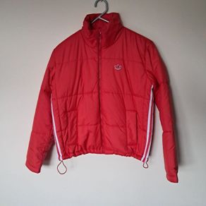 Adidas originals puffer jacket Size 10 pit to pit 21" red in like new condition