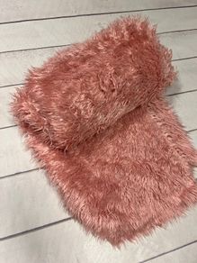 Pink fur like blanket baby photo prop