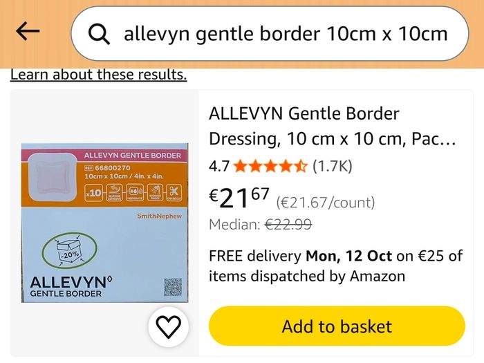 ALLEVYN Gentle Border - 10 pack of Bandages