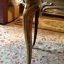 Vintage big oval marble top coffee table on metal base Image 2