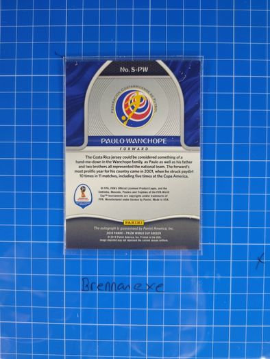 Autograph Paulo Wanchope Costa Rica
