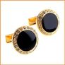 Gold Tone- Black Stone - Links For Men Image 3