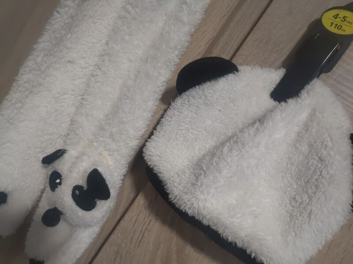 unisex Winter set Scarf and Cap Panda Style Size uni . Fits up to 3 years