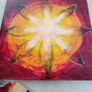 The sun 30.5 X 30.5 Cms Oil On Board Composition Abstraite Multicolore Image 8