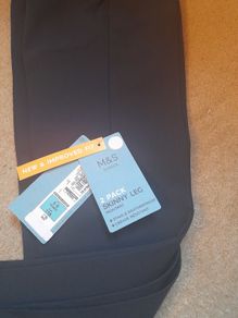 Trousers Boys Marks and spencer 2 pack Navy school skinny leg BNWT  5-6 years