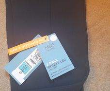 Trousers Boys Marks and spencer 2 pack Navy school skinny leg BNWT  5-6 years