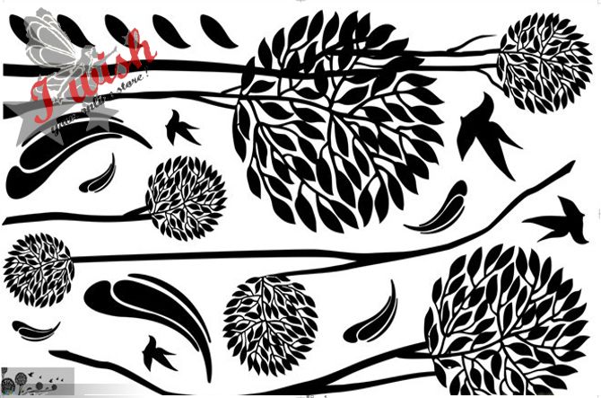 Dandelion Flower & Birds Wall Stickers Nice Stylish Home Decor 