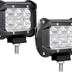 2PCS 4 Inch 18W Led Work Light Bar Flood Beam 12V 24V Led Pods 1800lm Offroad Driving Lights Fog Work Lamps for Tractor Truck Boat Car 4X4 ATV UTV SUV