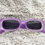 Purple Rectangle Sunglasses with Black Lenses Image 2
