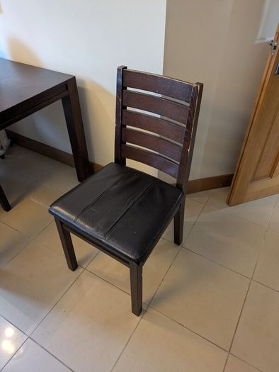 Table and four chairs