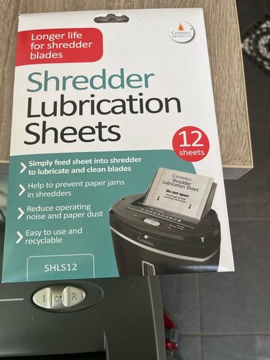 home shredder + oiled sheets