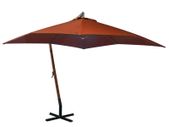 Hanging Parasol with Pole Terracotta 3x3 m Solid Fir Wood