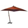Hanging Parasol with Pole Terracotta 3x3 m Solid Fir Wood Image 5