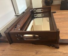 Mirror mantel - dark brown wood