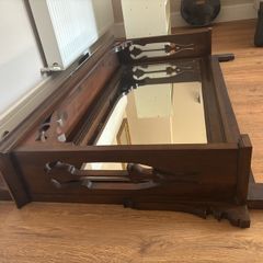 Mirror mantel - dark brown wood