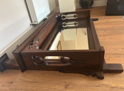Mirror mantel - dark brown wood