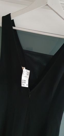 H&M black sheer panel's midi with side split Sz 12 - Bnwt Rrp 39.99
