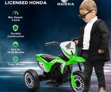 6V Kids Motorbike, Three-Wheel Kids Electric Bike with Horn, Startup Sound for Ages 18-36 Months Green