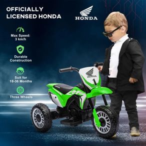6V Kids Motorbike, Three-Wheel Kids Electric Bike with Horn, Startup Sound for Ages 18-36 Months Green